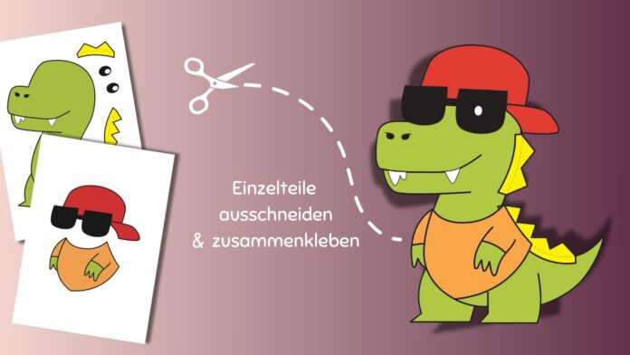 Bastel-Puzzle für Kinder: Dino